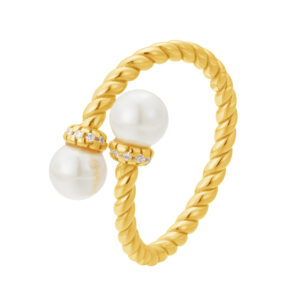 Pozlacený prsten s Perlou