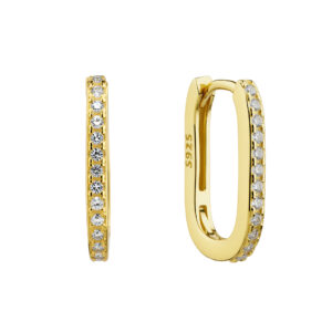 Pozlacené náušnice Kruhy se zirkonama