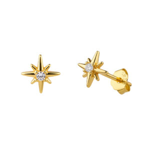 Pozlacené náušnice Pecky se Zirkonem