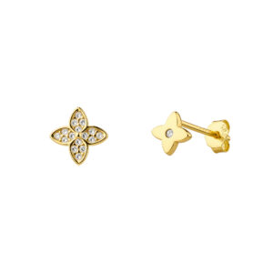 Pozlacené náušnice Pecky se Zirkonem
