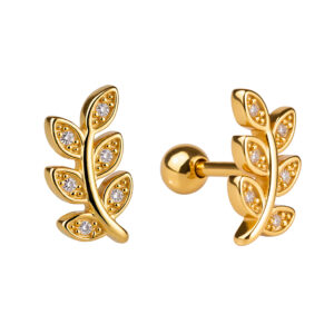 Pozlacené náušnice se Zirkonem Spring