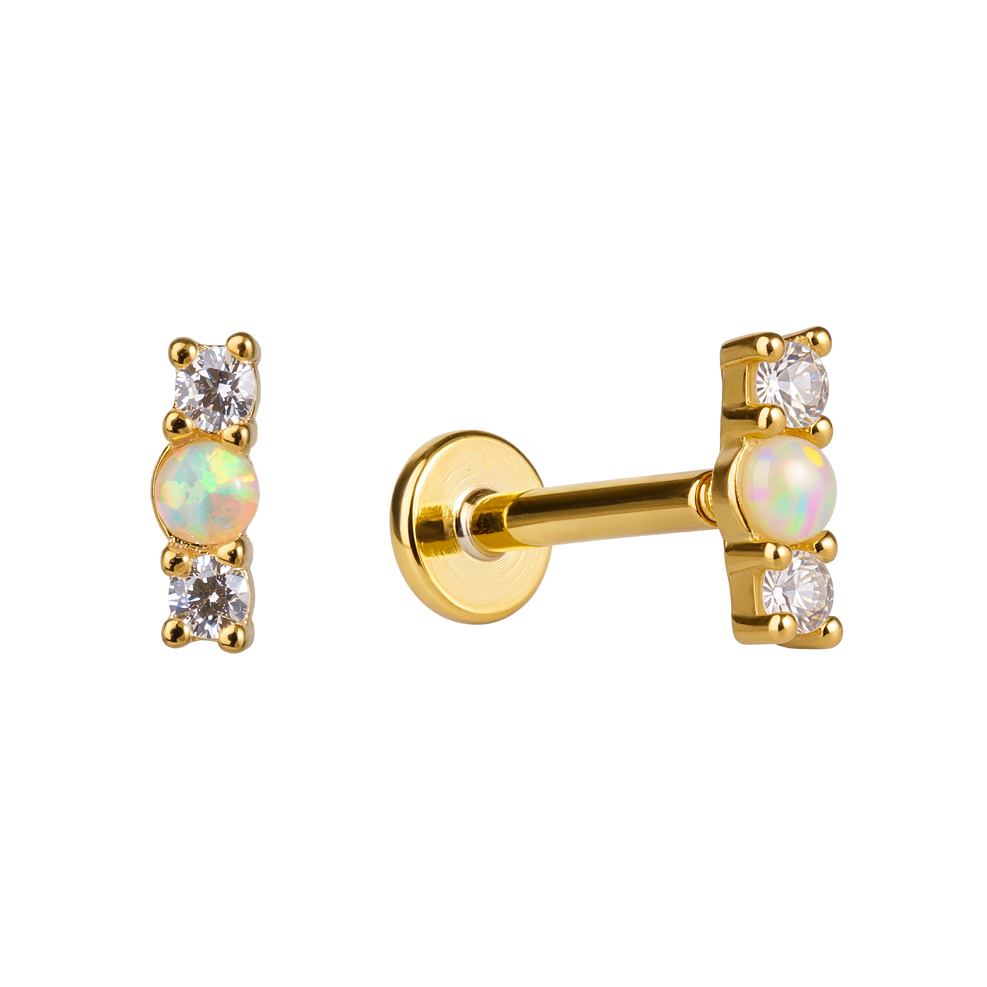 Pozlacené náušnice s Opálem