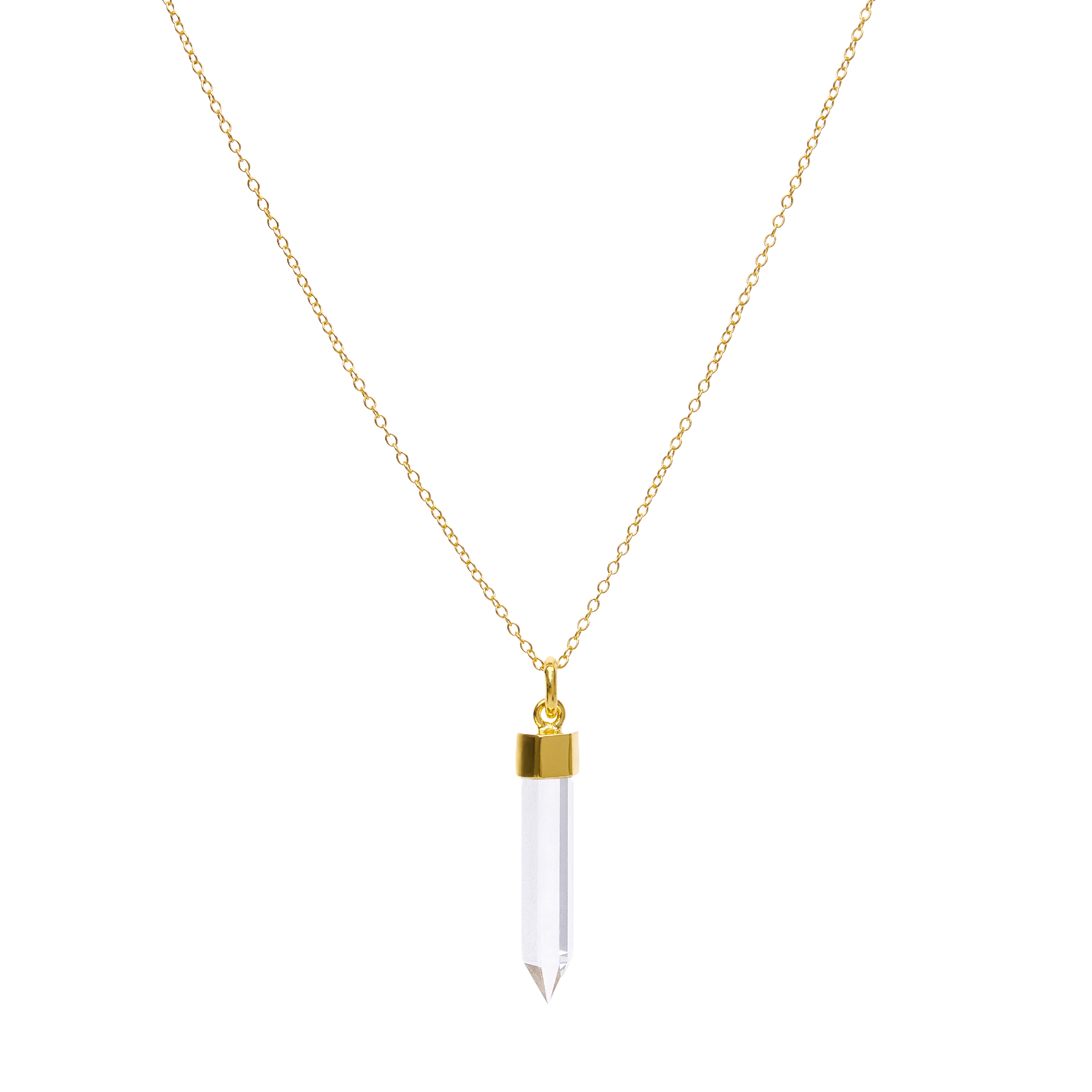 Pozlacený náhrdelník Aura Křišťál