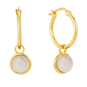 Pozlacené náušnice s Měsíčním kamenem