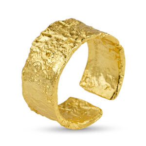 Pozlacený prsten Tepaný velký