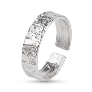 Stříbrný prsten Tepaný střední