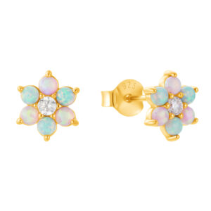 Pozlacené náušnice s Opálem